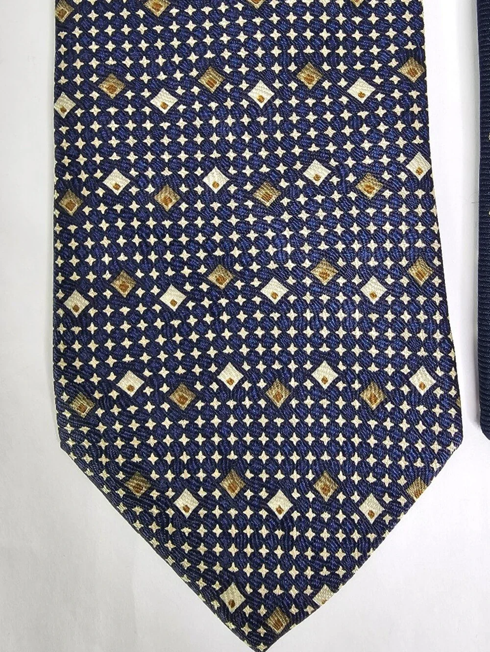 100% Silk Tie Bundle Of 2 Navy and Blue Patterned Men's Ties Office Professional